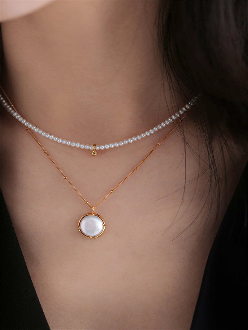 Love Crush Jewelry#Classic Minimalist Necklace, Natural Fresh water Ba –  Lovecrushjewelry