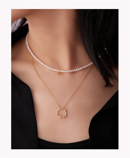 Love Crush Jewelry#Classic Minimalist Necklace, Natural Fresh water Baby Pearls Beaded Choker